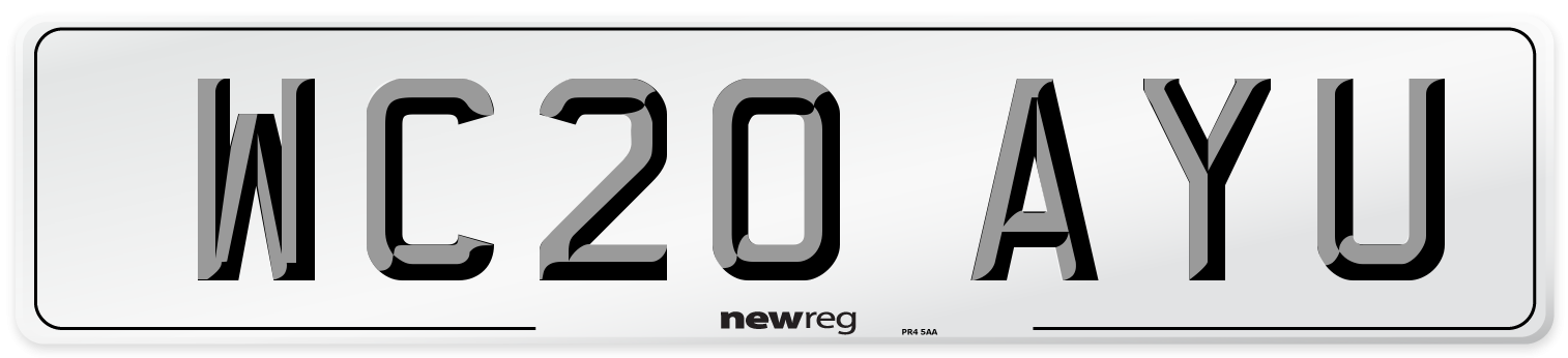 WC20 AYU Number Plate from New Reg